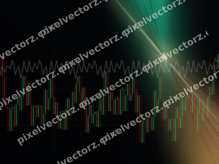 Glowing neon chart background in amber and green
