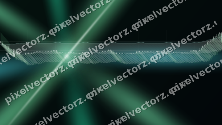 Glowing neon chart background in green and teal