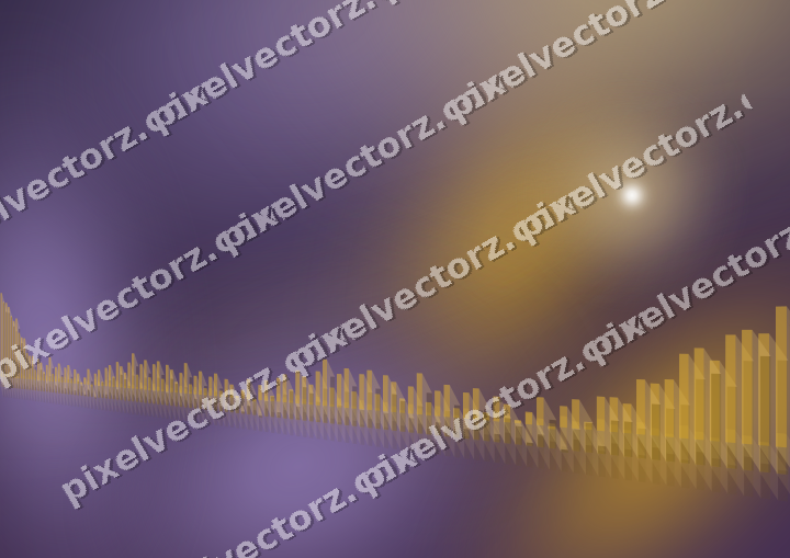 Glowing neon chart background in amber and purple