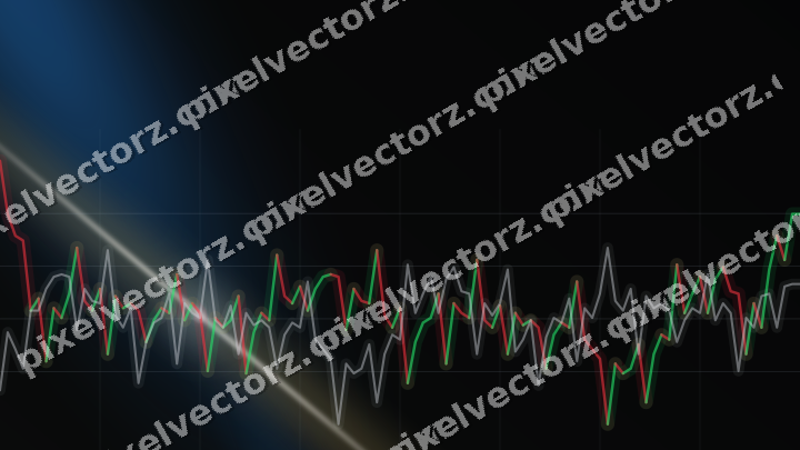 Glowing neon chart background in blue and amber