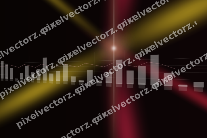 Glowing neon chart background in pink and red