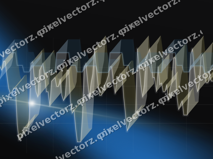 Glowing neon chart background in blue and yellow