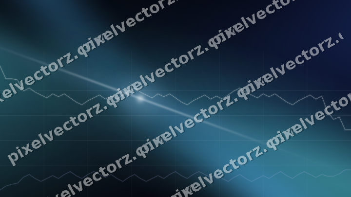 Glowing neon chart background in cyan and blue