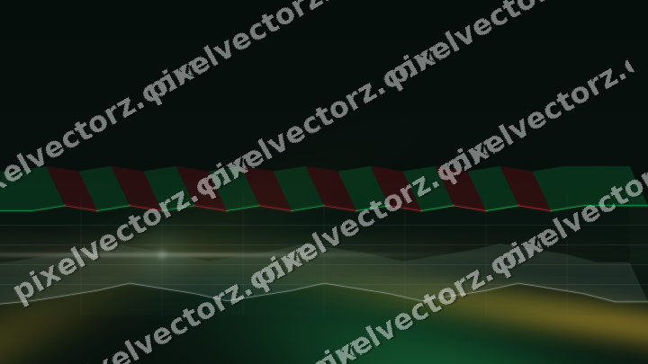 Glowing neon chart background in green and amber