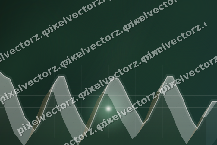 Glowing neon chart background in dark green and orange