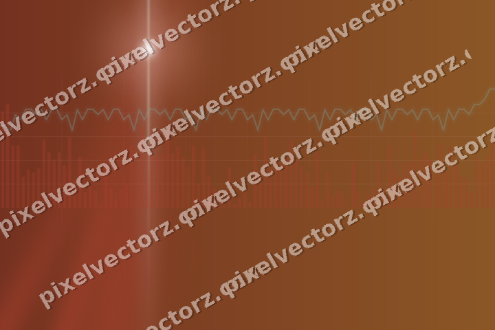 Glowing neon chart background in red and orange