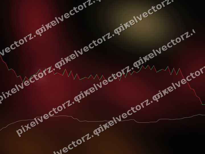 Glowing neon chart background in red and amber