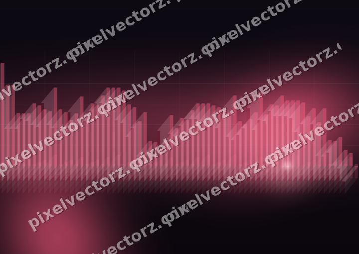 Glowing neon chart background in pink and amber