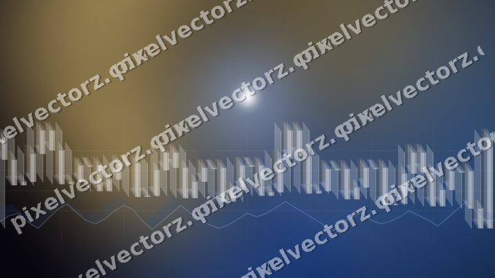 Glowing neon chart background in blue and amber