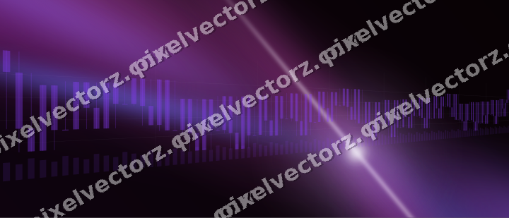 Glowing neon chart background in purple and blue