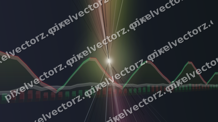Glowing neon chart background in lime and amber