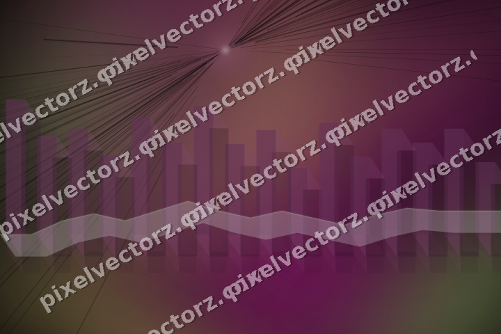 Glowing neon chart background in magenta and lime
