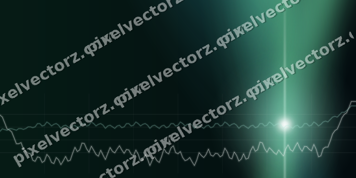Glowing neon chart background in green and teal