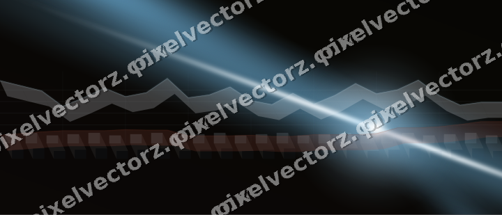 Glowing neon chart background in cyan and red