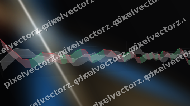 Glowing neon chart background in blue and red