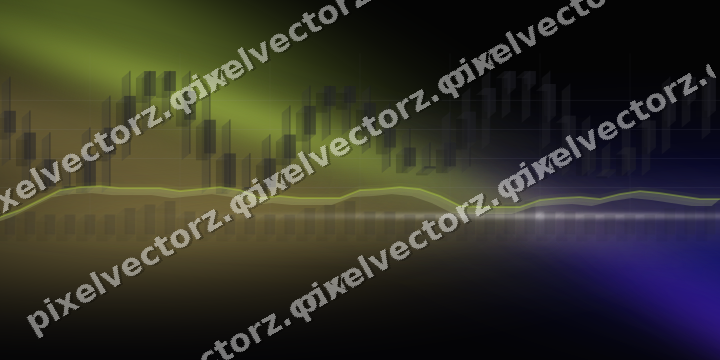 Glowing neon chart background in blue and purple