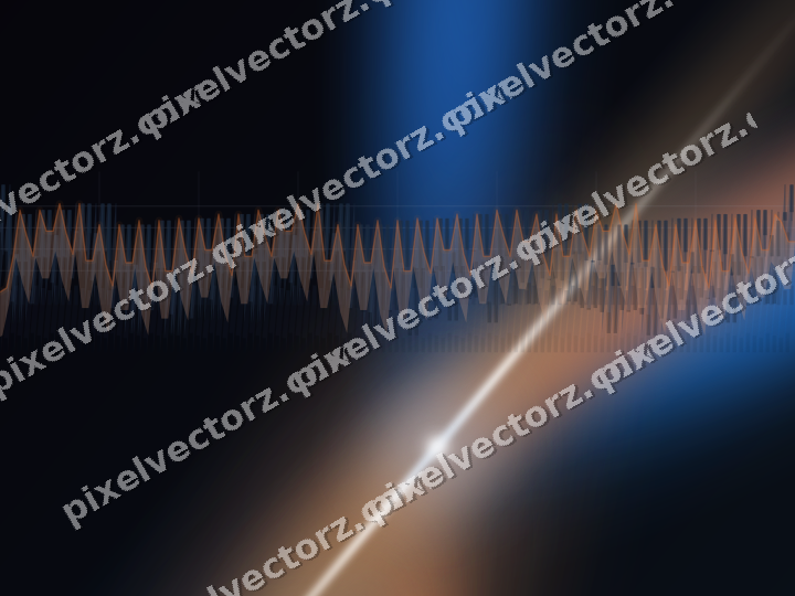 Glowing neon chart background in blue and orange