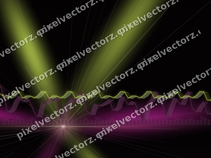 Glowing neon chart background in magenta and lime