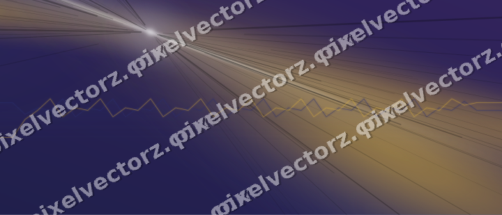 Glowing neon chart background in dark blue and amber