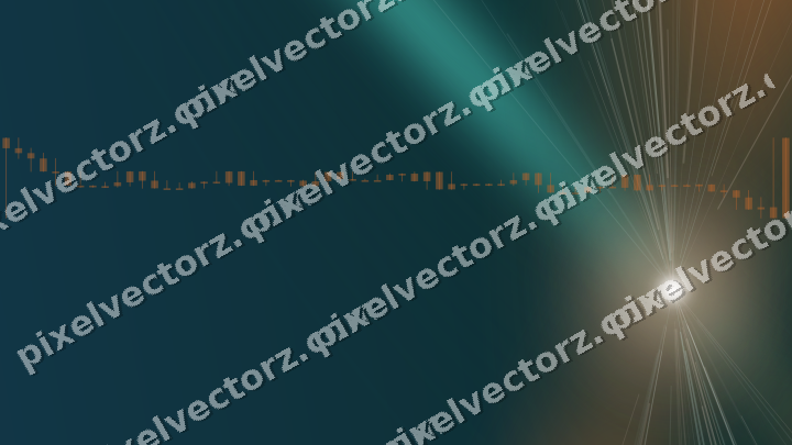 Glowing neon chart background in orange and teal