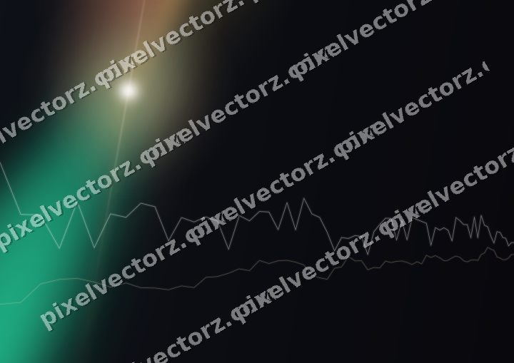 Glowing neon chart background in amber and green
