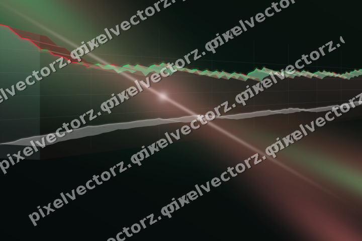 Glowing neon chart background in red and green