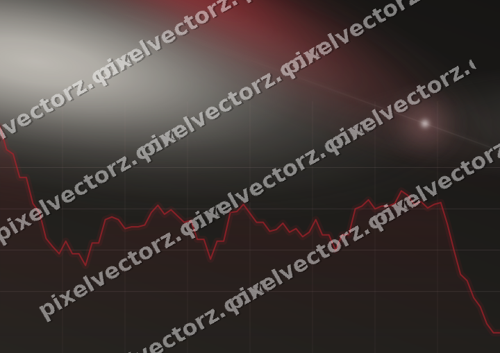Glowing neon chart background in red and pale amber