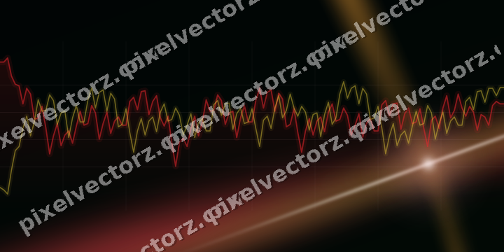 Glowing neon chart background in red and orange
