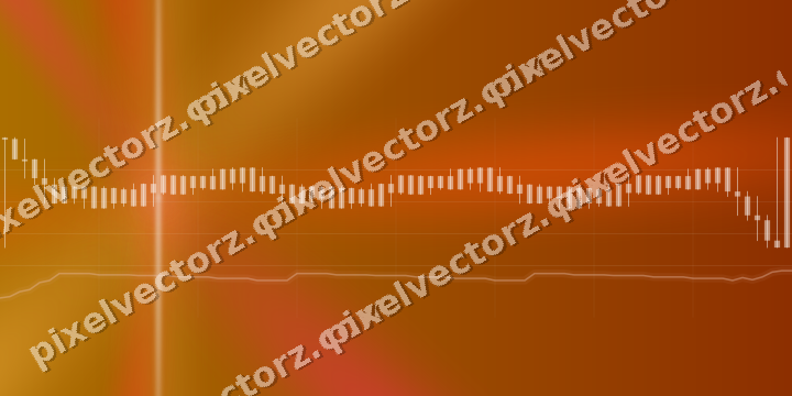 Glowing neon chart background in red and orange