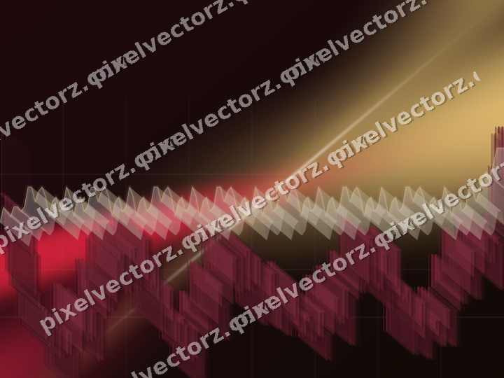 Glowing neon chart background in pink and red