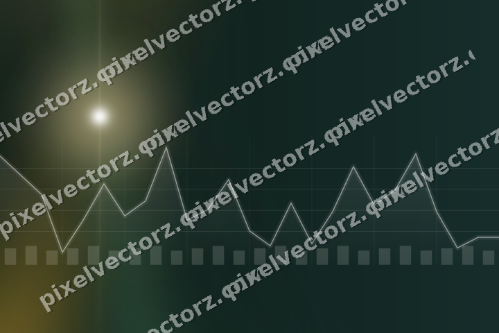 Glowing neon chart background in amber and dark green