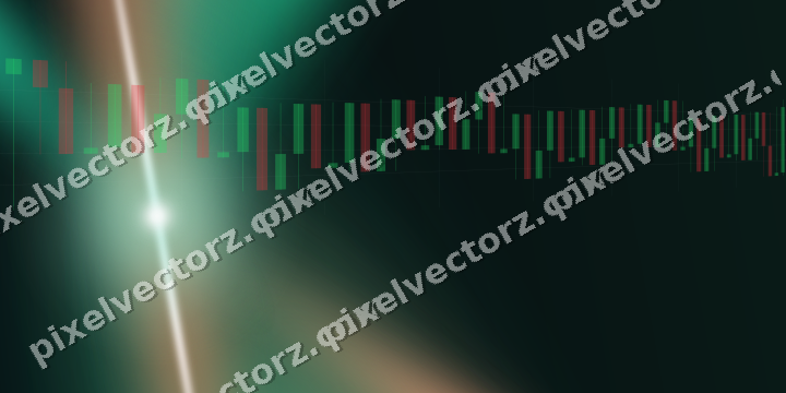 Glowing neon chart background in green and orange