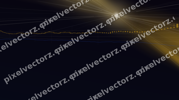 Glowing neon chart background in amber and blue