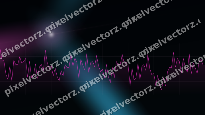 Glowing neon chart background in magenta and purple