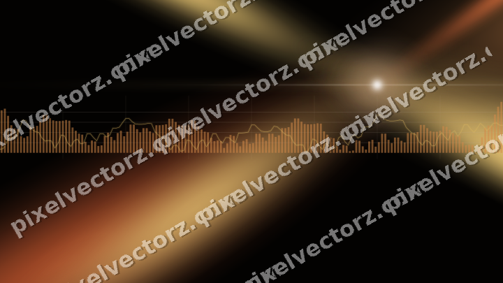 Glowing neon chart background in orange and amber