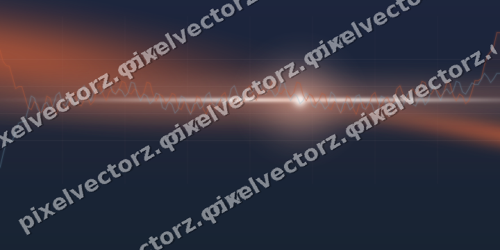 Glowing neon chart background in orange and cyan
