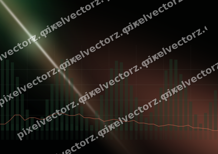 Glowing neon chart background in green and red