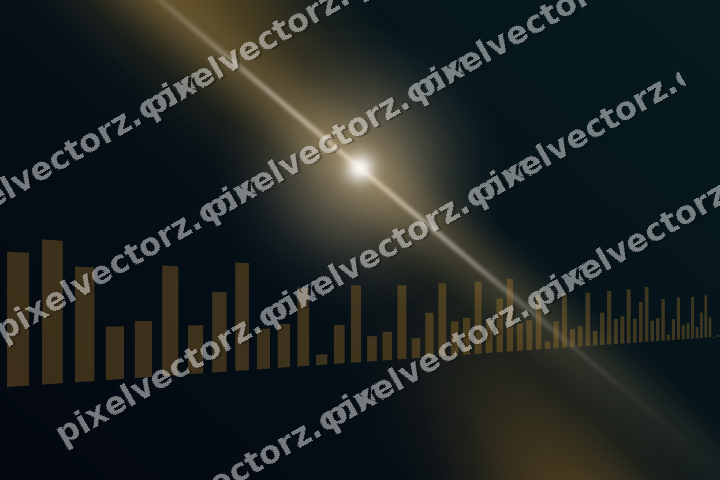 Glowing neon chart background in amber and teal