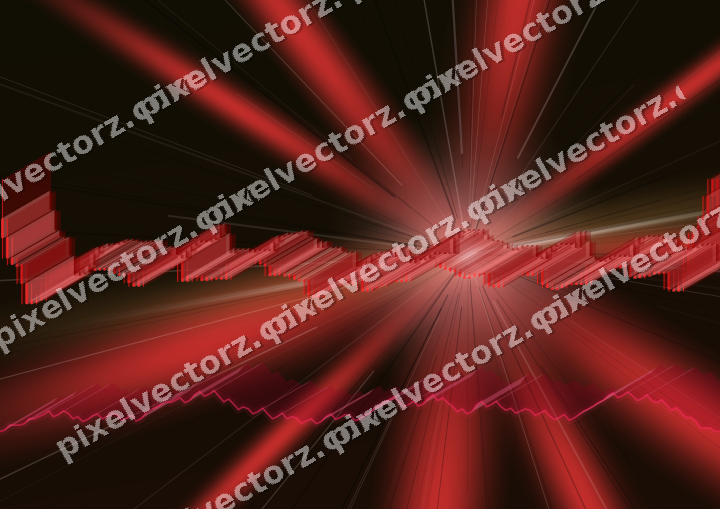 Glowing neon chart background in red and orange