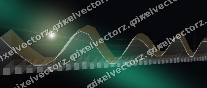 Glowing neon chart background in amber and green