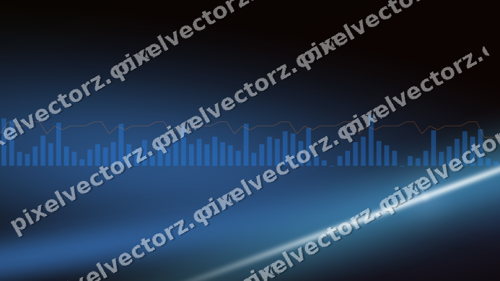 Glowing neon chart background in blue and red