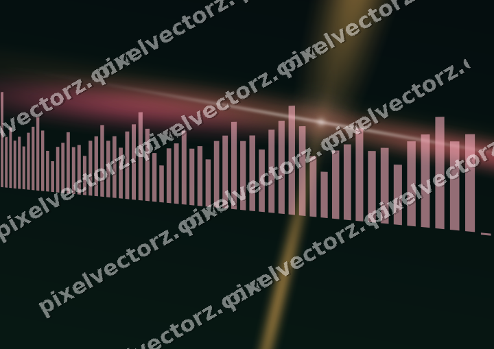Glowing neon chart background in pink and amber