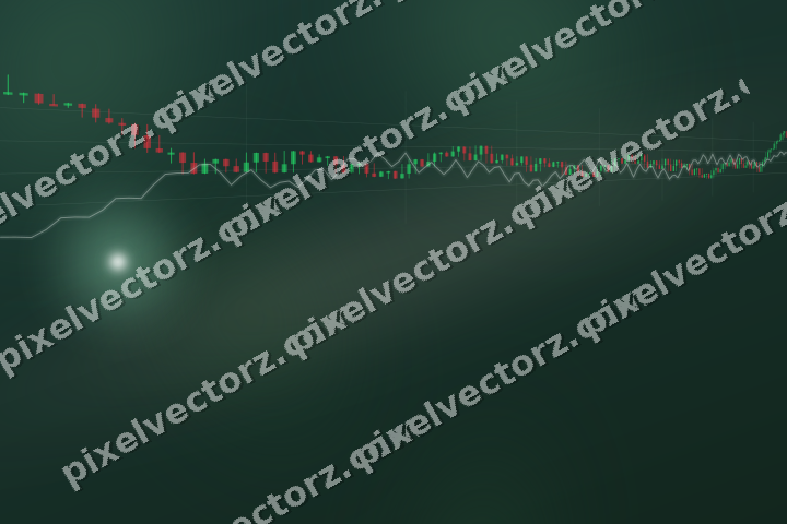 Glowing neon chart background in dark green and orange