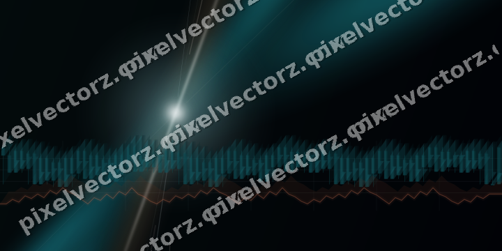 Glowing neon chart background in teal and orange