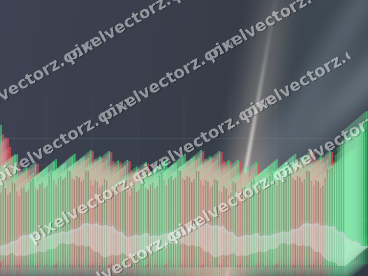 Glowing neon chart background in blue and orange