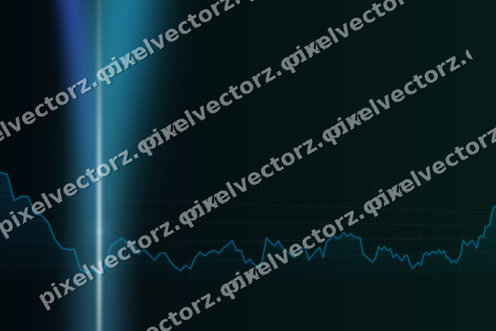 Glowing neon chart background in cyan and teal