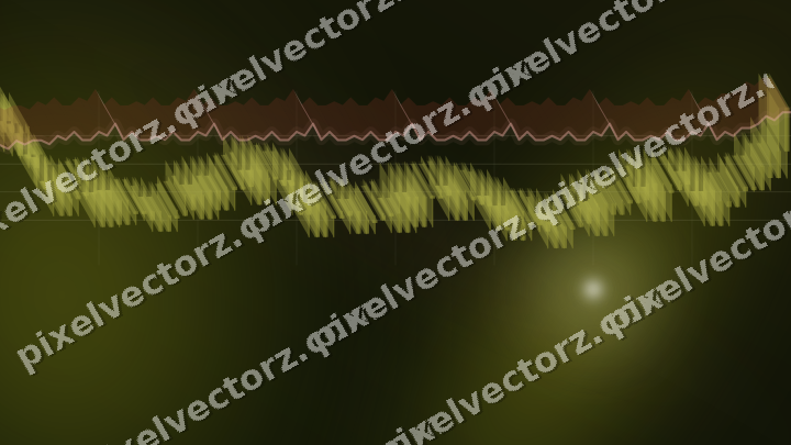Glowing neon chart background in yellow and red