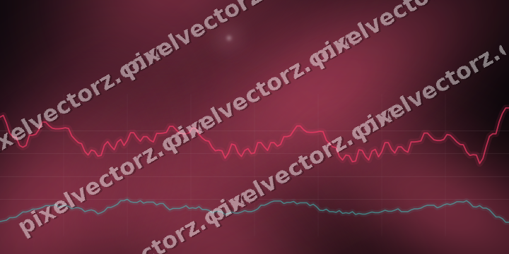 Glowing neon chart background in pink and amber