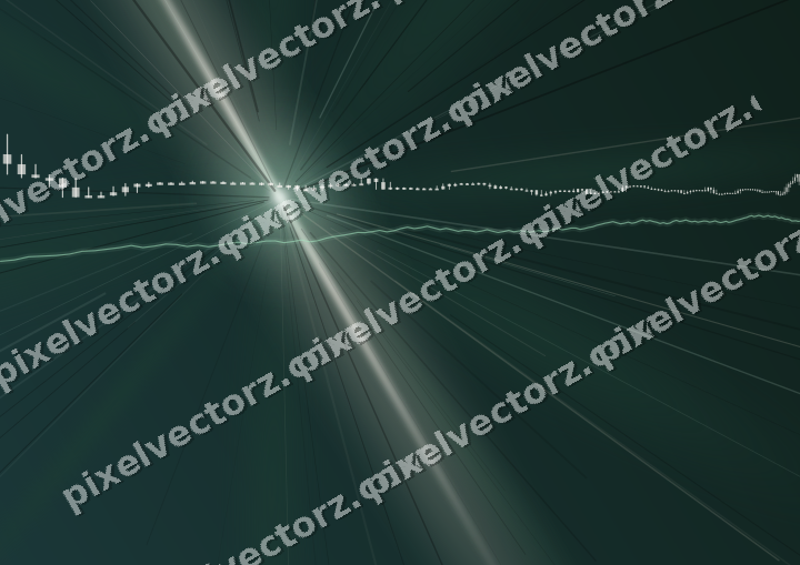 Glowing neon chart background in dark green and red