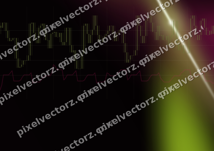 Glowing neon chart background in lime and pink